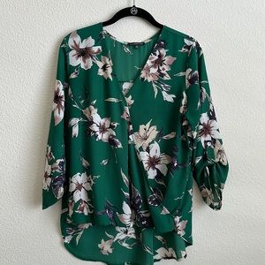 Green floral blouse in medium
